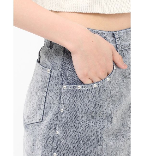 MURUA「フロッキーデニムミニスカート【セット販売対象】」|スカート|