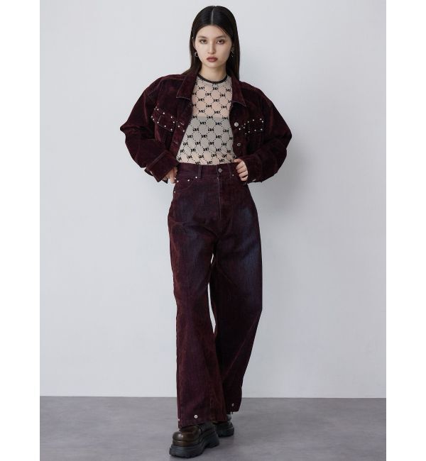 MURUA「フロッキーバレルレッグデニム【セット販売対象】」|デニム|