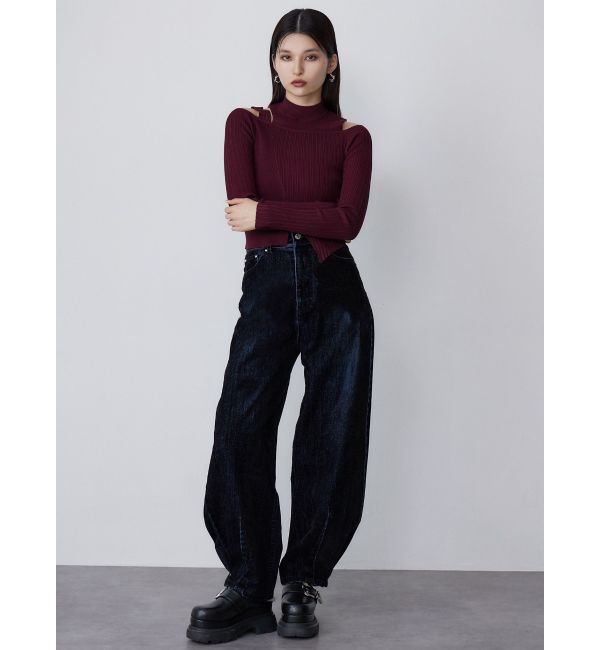 MURUA「フロッキーバレルレッグデニム【セット販売対象】」|デニム|