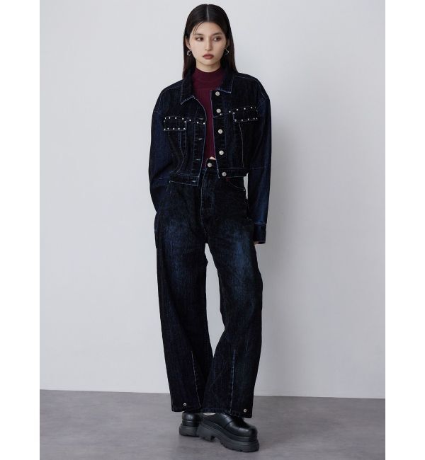 MURUA「フロッキーバレルレッグデニム【セット販売対象】」|デニム|