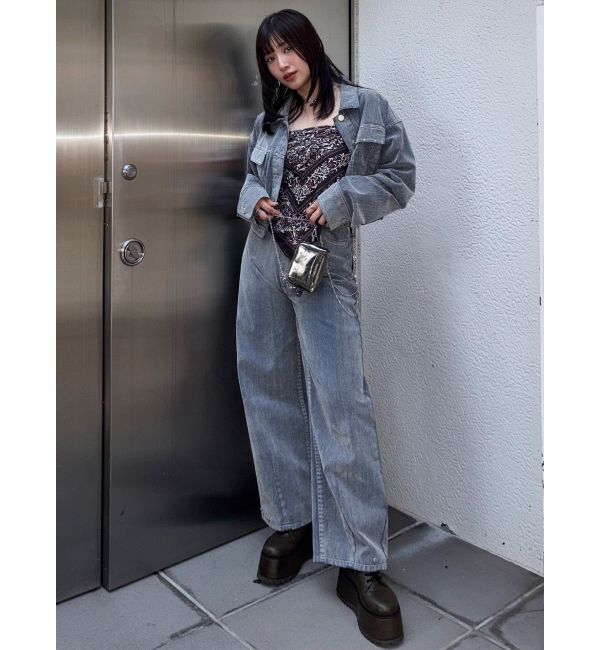 MURUA「フロッキーバレルレッグデニム【セット販売対象】」|デニム|