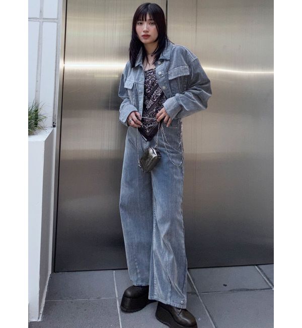 MURUA「フロッキーバレルレッグデニム【セット販売対象】」|デニム|