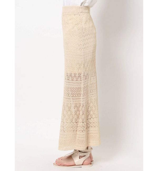 Ungrid「透かし編みニットフレアスカート」|スカート|