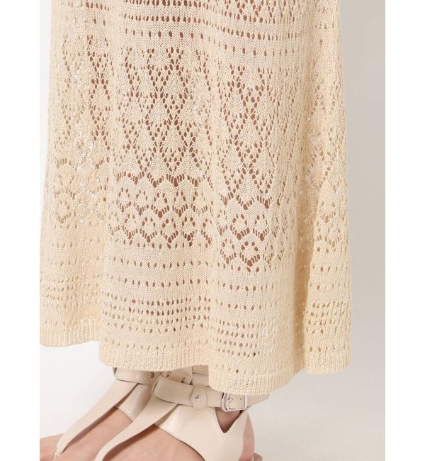 Ungrid「透かし編みニットフレアスカート」|スカート|
