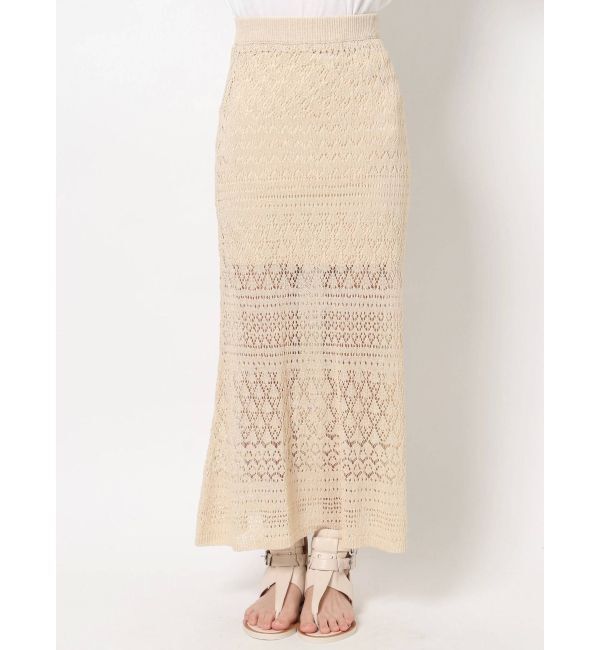 Ungrid「透かし編みニットフレアスカート」|スカート|