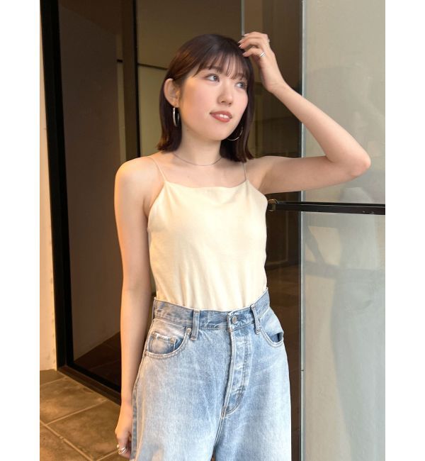 Ungrid「パット付きスクエアキャミソール」|Tシャツ・カットソー|アイボリー