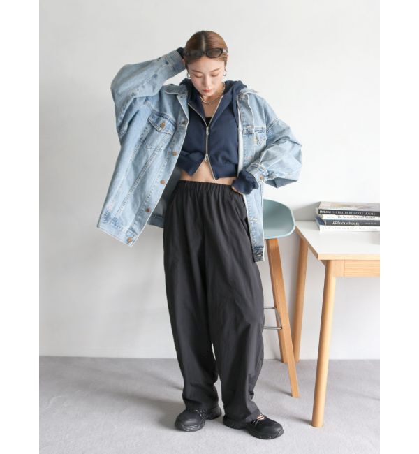 Ungrid「ナイロン混ボリュームラフパンツ」|その他|