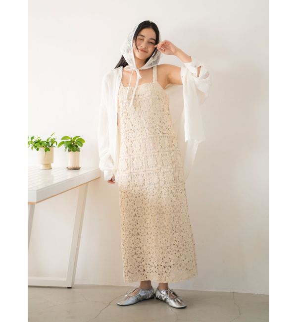 Ungrid「透かし編みレースキャミワンピース」|ワンピース|