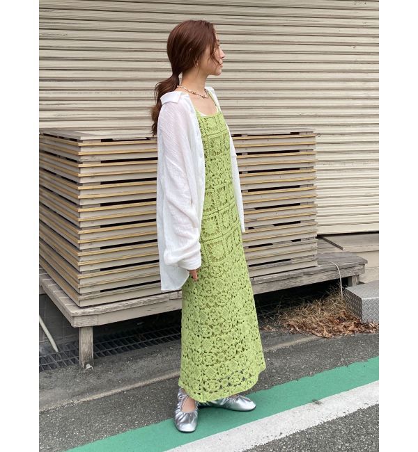 Ungrid「透かし編みレースキャミワンピース」|ワンピース|