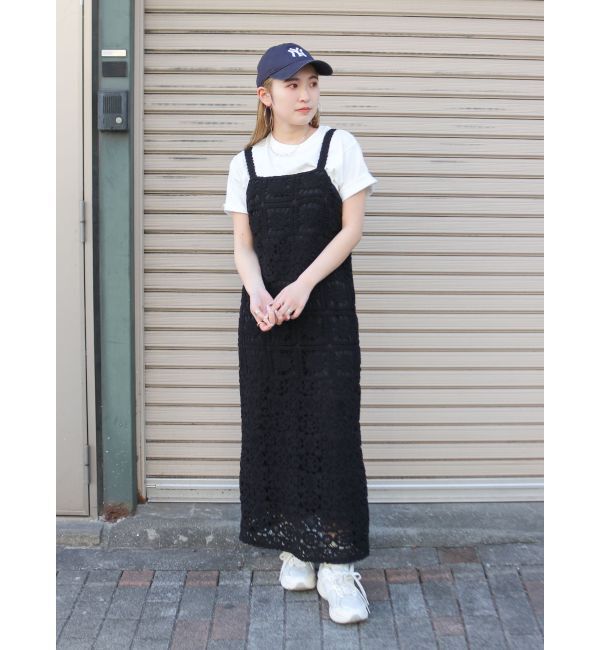 Ungrid「透かし編みレースキャミワンピース」|ワンピース|