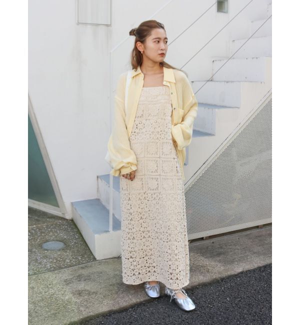 Ungrid「透かし編みレースキャミワンピース」|ワンピース|