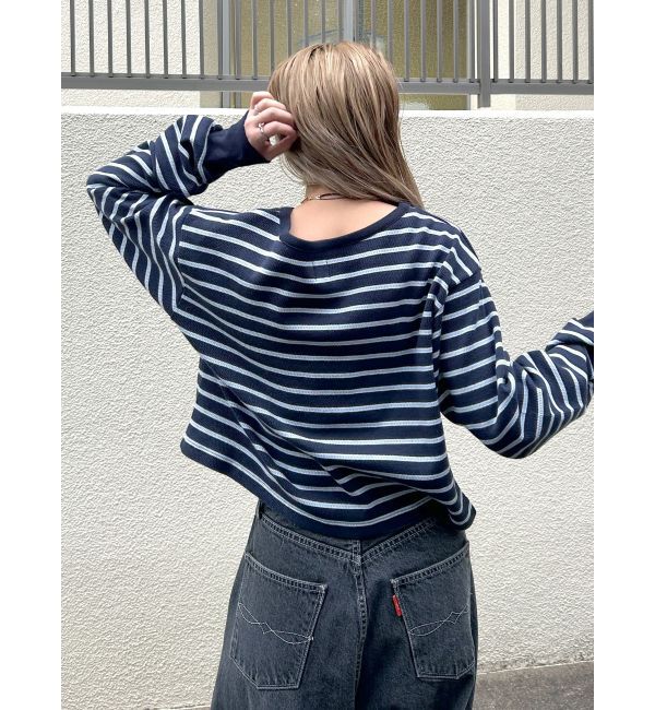 Ungrid「ハニカムボーダーカーディガン」|カーディガン|