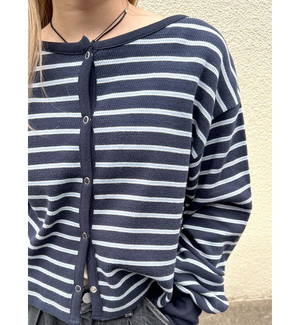Ungrid「ハニカムボーダーカーディガン」|カーディガン|
