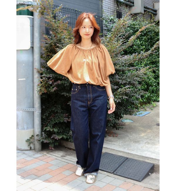 Ungrid「フェイクスウェードハーフスリーブバルーンブラウス」|シャツ・ブラウス|