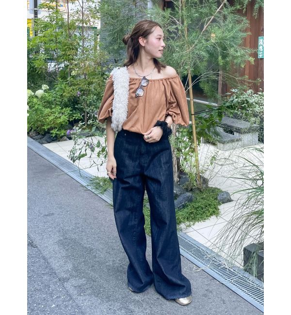 Ungrid「フェイクスウェードハーフスリーブバルーンブラウス」|シャツ・ブラウス|