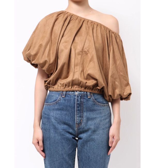 Ungrid「フェイクスウェードハーフスリーブバルーンブラウス」|シャツ・ブラウス|