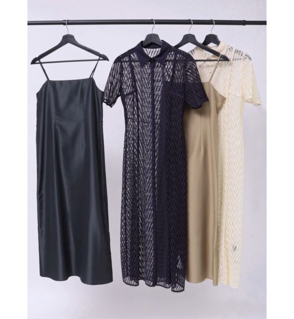 LAGUNAMOON「LADYシャツカラーレースワンピース」|ドレス|