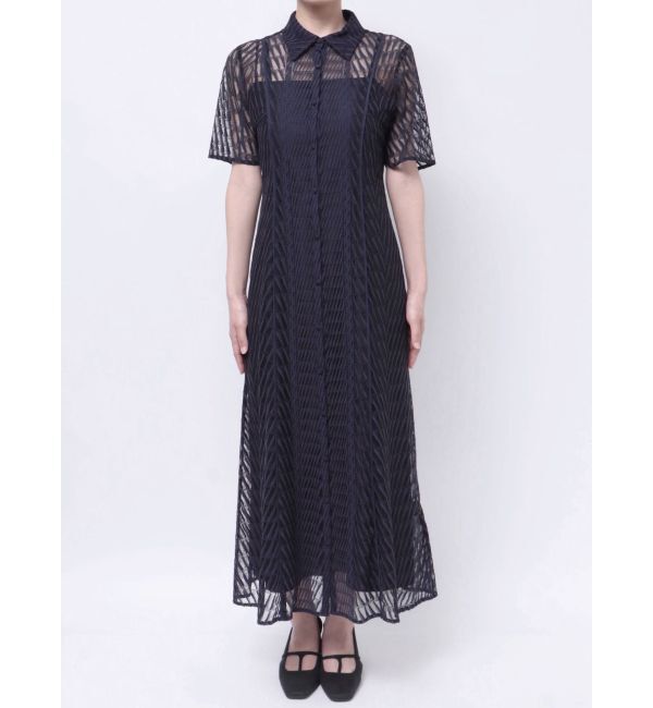 LAGUNAMOON「LADYシャツカラーレースワンピース」|ドレス|