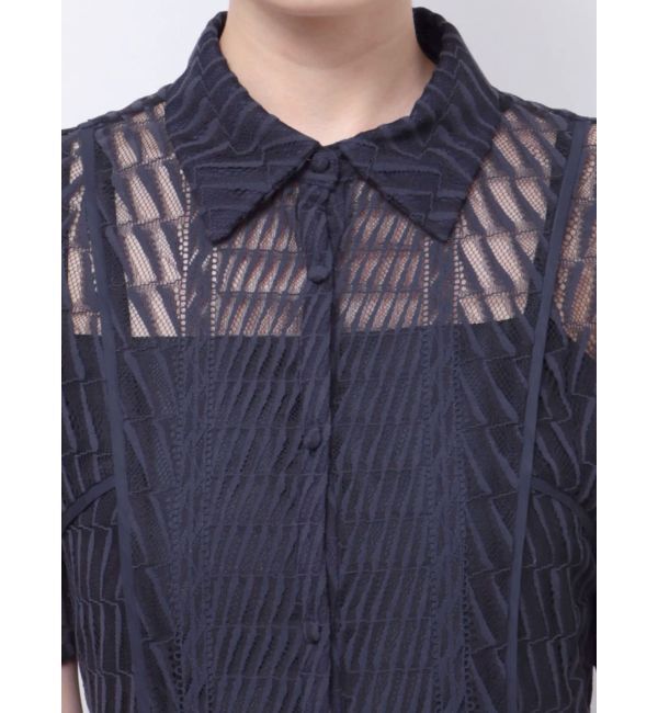 LAGUNAMOON「LADYシャツカラーレースワンピース」|ドレス|