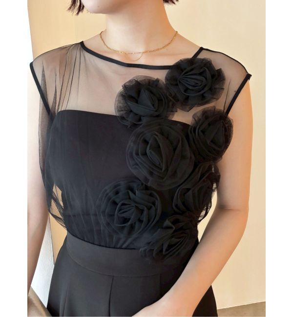 LAGUNAMOON「LADYコサージュチュールパンツドレス」|ドレス|