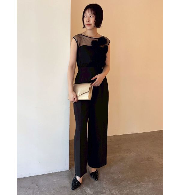 LAGUNAMOON「LADYコサージュチュールパンツドレス」|ドレス|