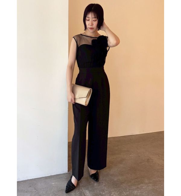 LAGUNAMOON「LADYコサージュチュールパンツドレス」|ドレス|