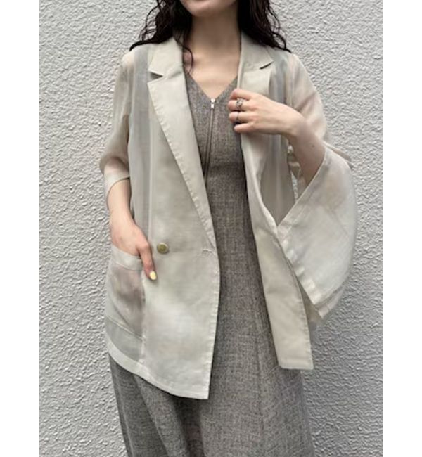 LAGUNAMOON「2WAYスリーブシアージャケット」|テーラードジャケット|アイボリー