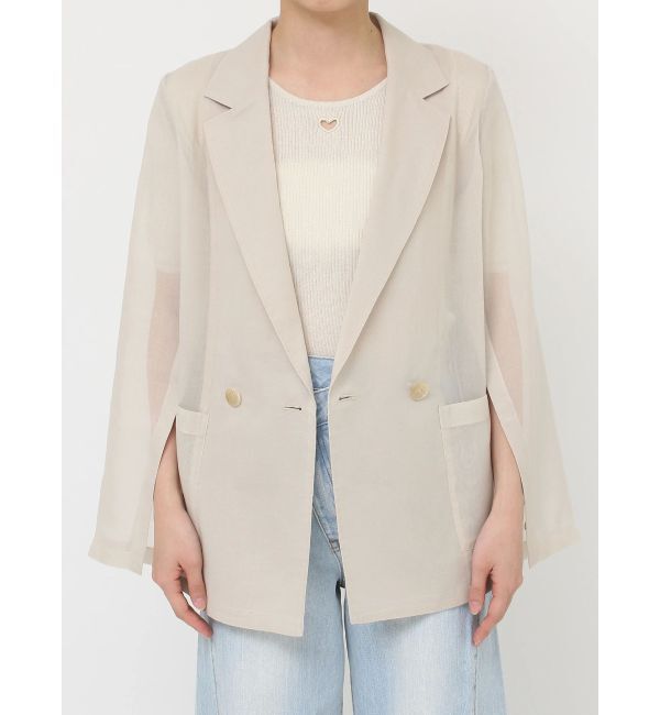 LAGUNAMOON「2WAYスリーブシアージャケット」|テーラードジャケット|