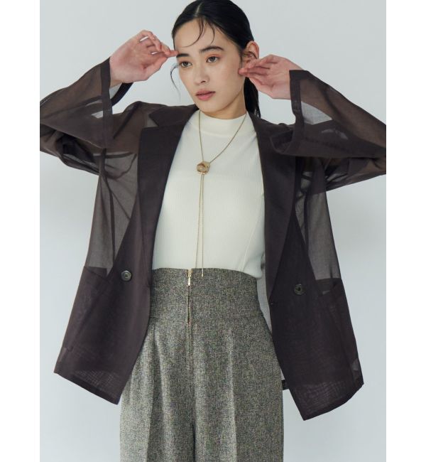 LAGUNAMOON「2WAYスリーブシアージャケット」|テーラードジャケット|ダークブラウン