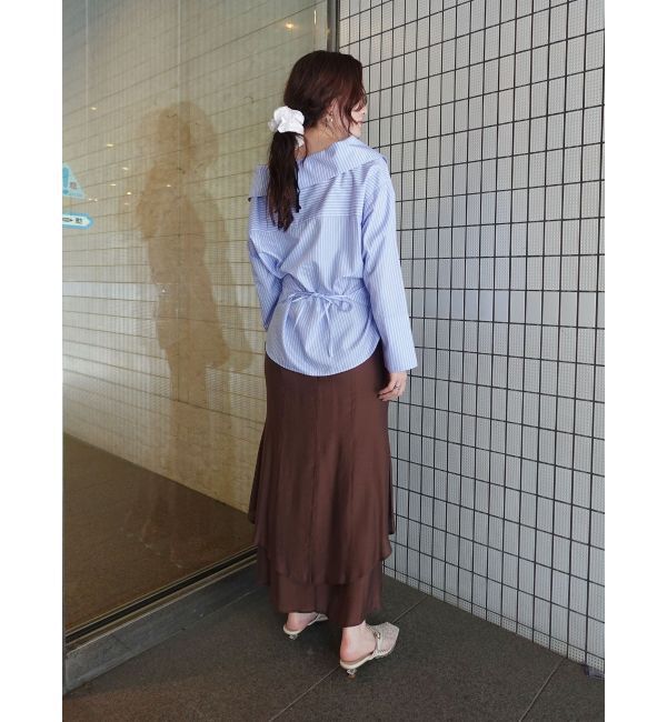 LAGUNAMOON「アシンメトリーカラーカシュクールシャツ」|シャツ・ブラウス|