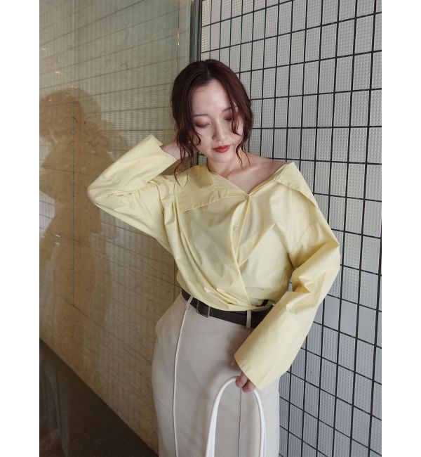 LAGUNAMOON「アシンメトリーカラーカシュクールシャツ」|シャツ・ブラウス|