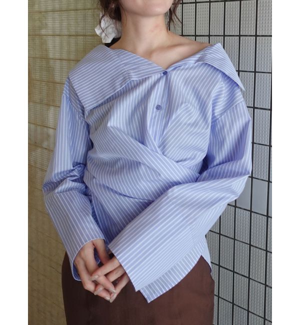 LAGUNAMOON「アシンメトリーカラーカシュクールシャツ」|シャツ・ブラウス|ミックス