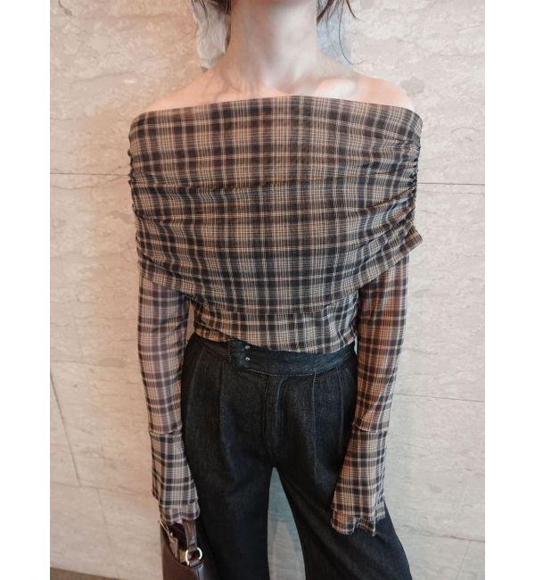 LAGUNAMOON「フレアスリーブオフショルチュールトップス」|Tシャツ・カットソー|