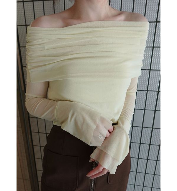 LAGUNAMOON「フレアスリーブオフショルチュールトップス」|Tシャツ・カットソー|