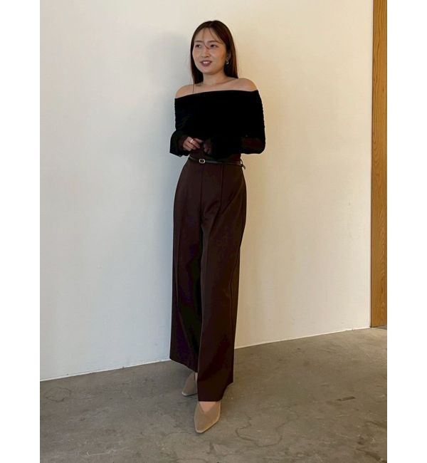 LAGUNAMOON「フレアスリーブオフショルチュールトップス」|Tシャツ・カットソー|