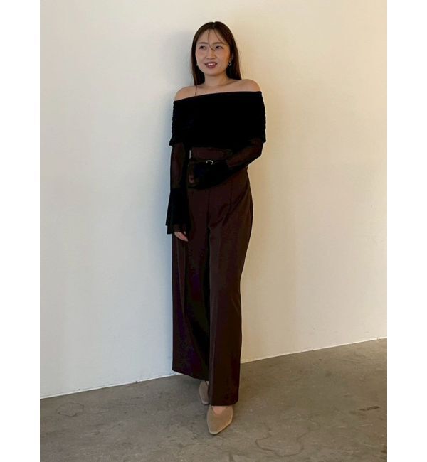 LAGUNAMOON「フレアスリーブオフショルチュールトップス」|Tシャツ・カットソー|