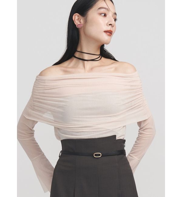 LAGUNAMOON「フレアスリーブオフショルチュールトップス」|Tシャツ・カットソー|