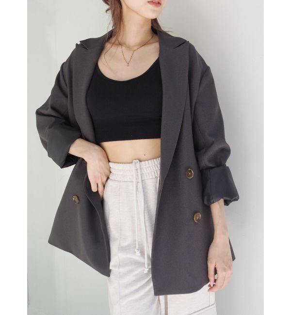 EVRIS「ルーズダブルジャケット」|テーラードジャケット|グレー