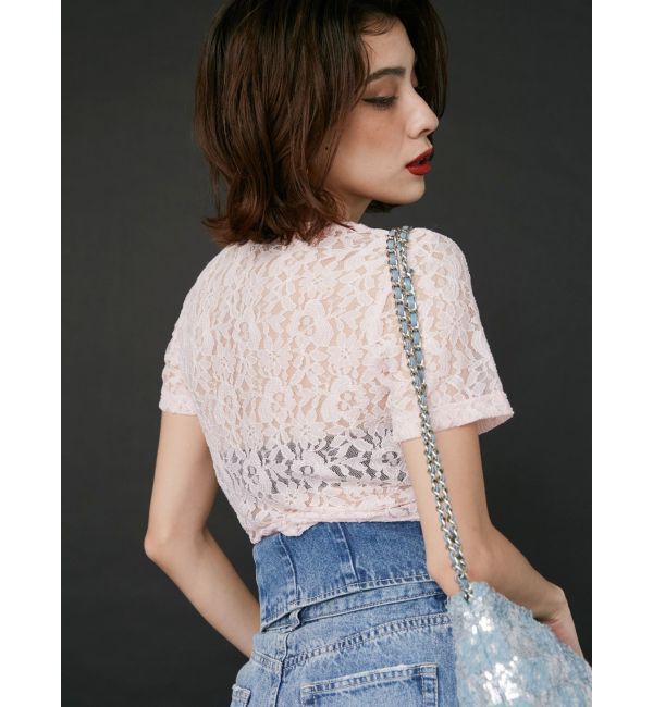 EVRIS「ワンポイントバックレースTシャツ」|Tシャツ・カットソー|