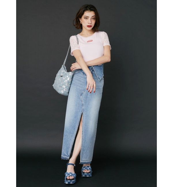 EVRIS「ワンポイントバックレースTシャツ」|Tシャツ・カットソー|