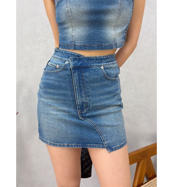 EVRIS「クロスウエストリボンデニムミニスカート【セットアップ着用可能】」|スカート|