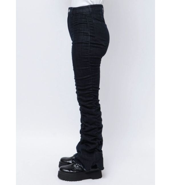 jouetie「ギャザーフレアパンツ」|デニム|