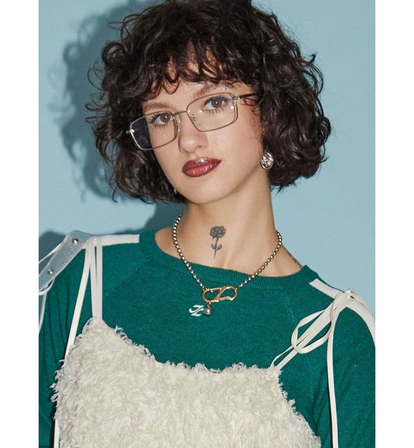 jouetie「メタルフレームスリムスクエアグラス」|メガネ|