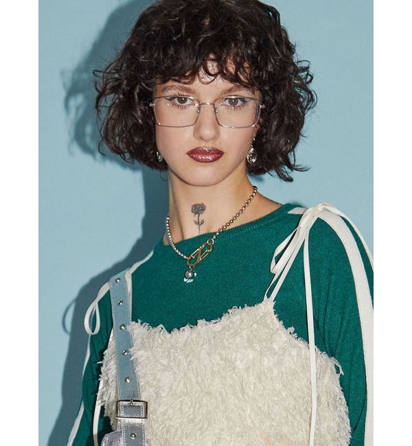 jouetie「メタルフレームスリムスクエアグラス」|メガネ|