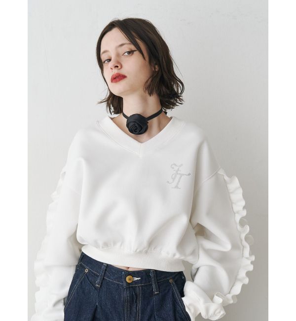 jouetie「ラインストーンフリルプルオーバー」|Tシャツ・カットソー|