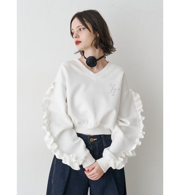 jouetie「ラインストーンフリルプルオーバー」|Tシャツ・カットソー|