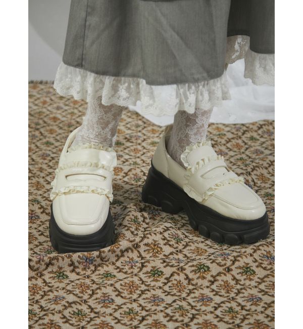 merry jenny「パデッドフリルローファー」|ローファー|オフホワイト