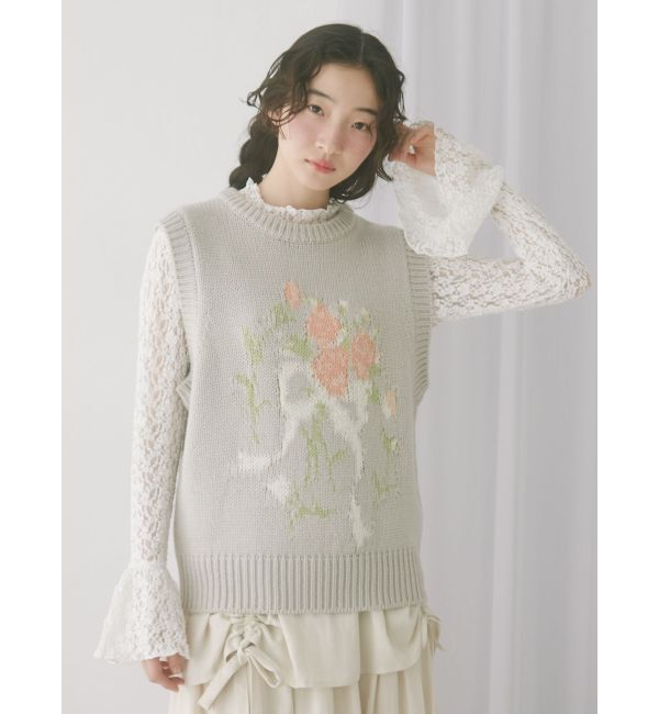 merry jenny「flowerレーストップス」|Tシャツ・カットソー|