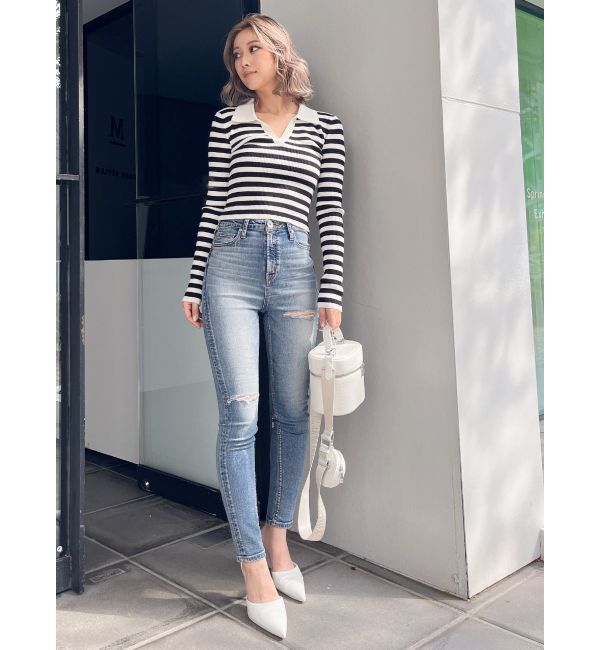 GYDA「ハイウエスト HIGH-END SKINNY デニムパンツ」|デニム|