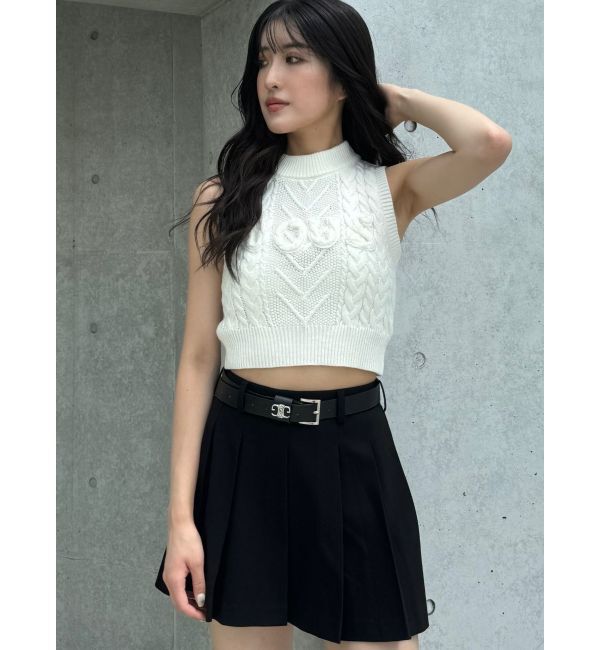 GYDA「NOUSノースリケーブルニットトップス」|ニット・セーター|
